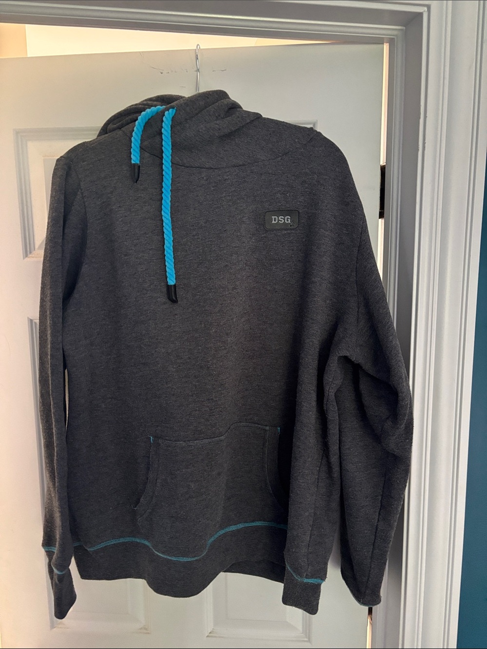 DSG Charcoal Hoodie with Teal Drawcord and Trim